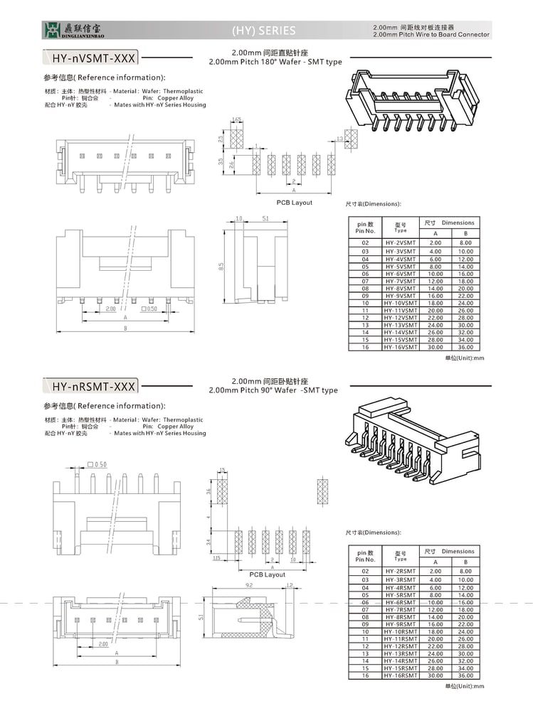 HY-2.0mm Pitch Connector Pins