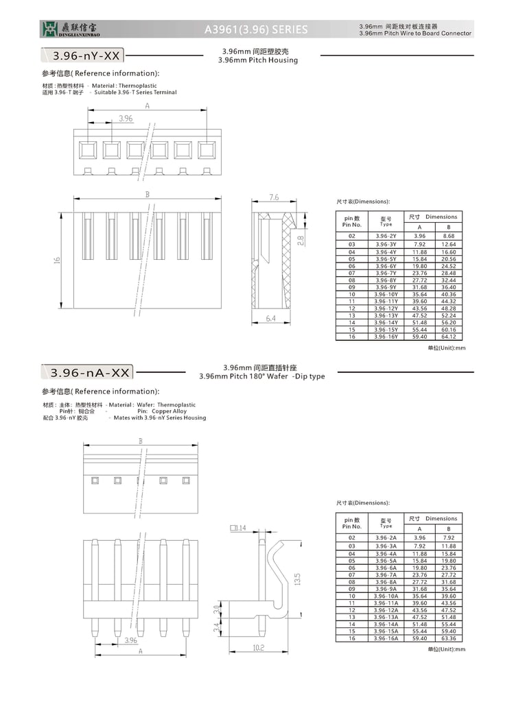 A3961(2139/3.96) Connector | 3.96mm Pitch