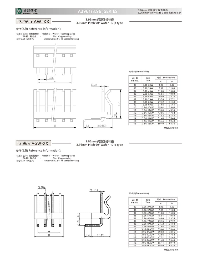 A3961(2139/3.96) Connector | 3.96mm Pitch