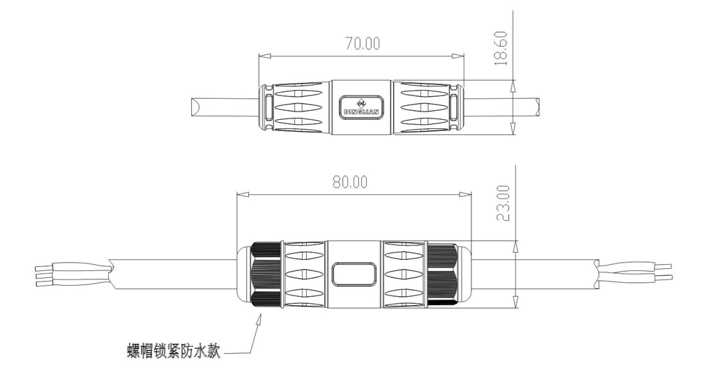 Customized 250Voltages Anti-Siphon IP68 Waterproof Connector