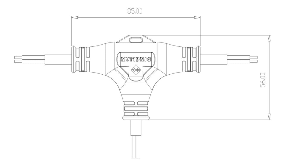 IP68 T Type Waterproof Connectors Molding with Customized Cable