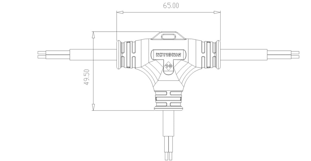 T01S-01 T Type Waterproof Connectors Molding with Customized Cable