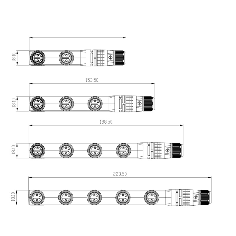 M15 F Type Waterproof Connectors for Modular Cable With Lock Screw Wiring Socket