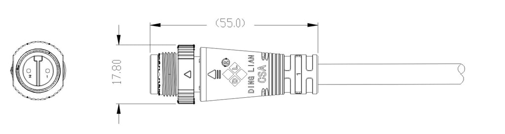 M15 Male and Female PVC Type Waterproof Connectors 10A Current for Outdoor Lightings