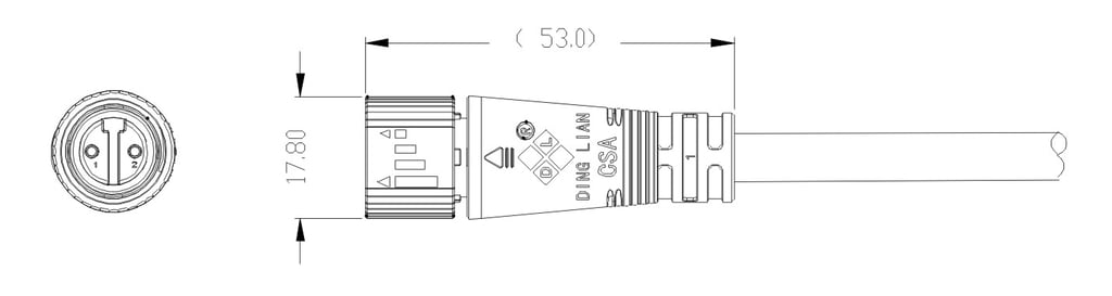 M15 Male and Female PVC Type Waterproof Connectors 10A Current for Outdoor Lightings