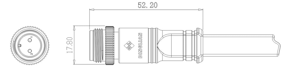 M16 Female Plug 250Voltages Waterproof Connectors with Customized Cable