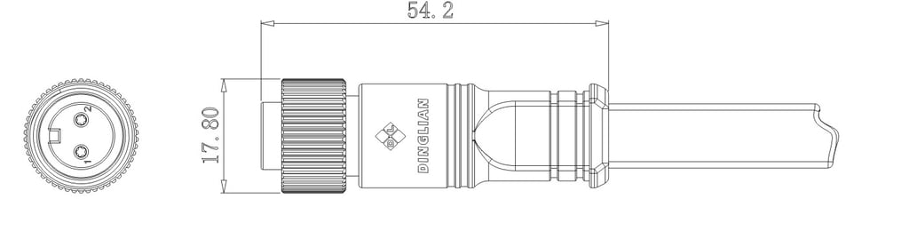 M16 Metal Type Male Plug with Flat Rubber Cable Waterproof Connectors
