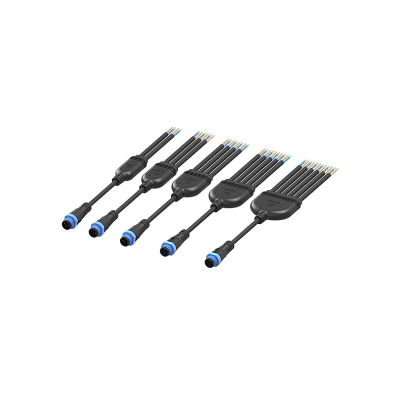 Y Type Waterproof Connectors With Customized 2pin M15 male Connectors