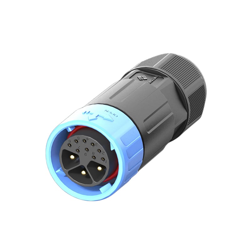 Push Lock M25 Positive Direction 3+9Pin Connectors LED Male and Female Plug