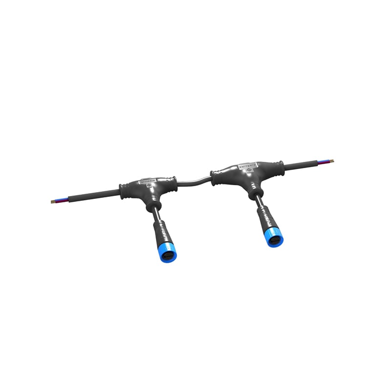 IP68 T Type Waterproof Connectors Molding with Customized Cable