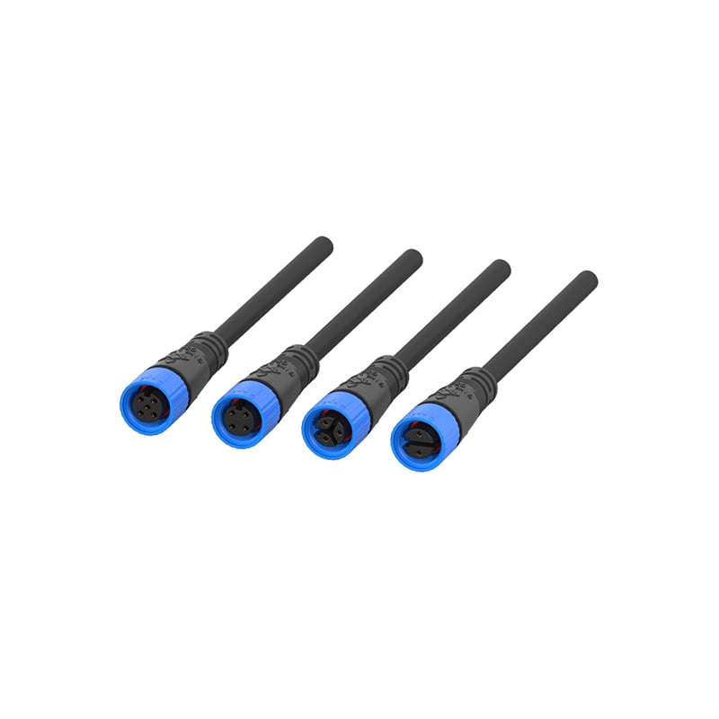 M15 Male and Female PVC Type Waterproof Connectors 10A Current for Outdoor Lightings