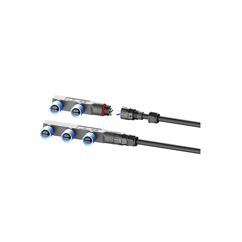 M15 F Type Waterproof Connectors for Modular Cable With Lock Screw Wiring Socket