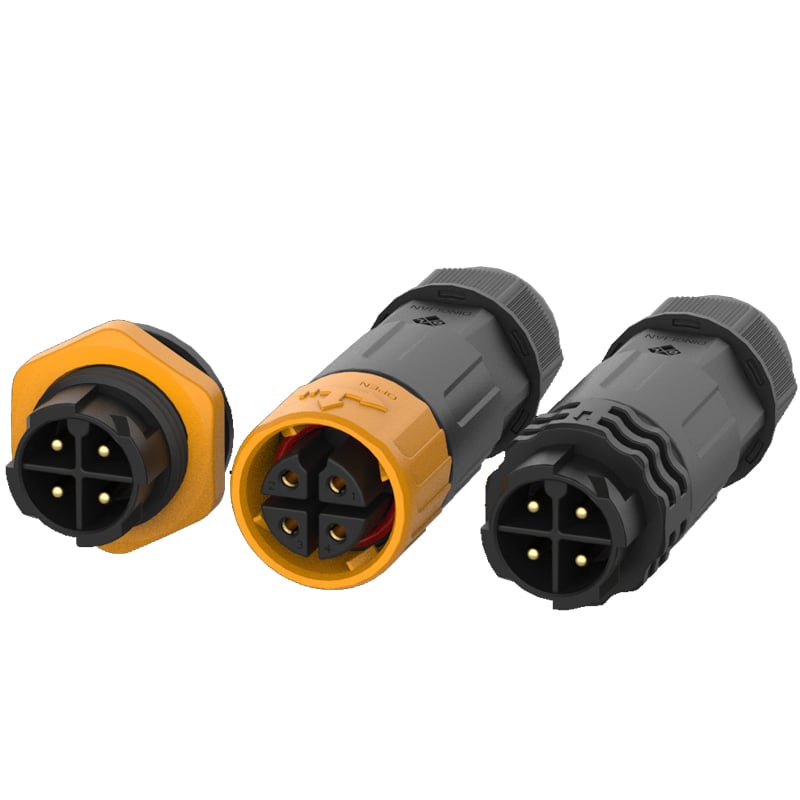 IP67 M25 Reverse Direction 5Pin Waterproof Connector Assembled Plug