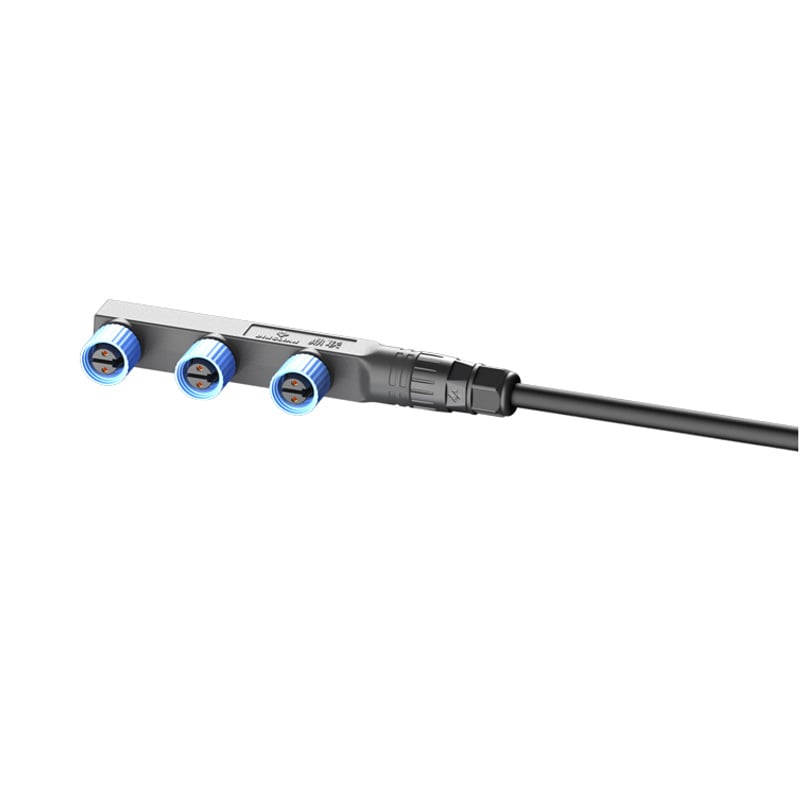 IP68 Waterproof M15 F Type Connector Modular Cable With Lock Screw Wiring Parallel Connection 1 to 3 Splittle Cable