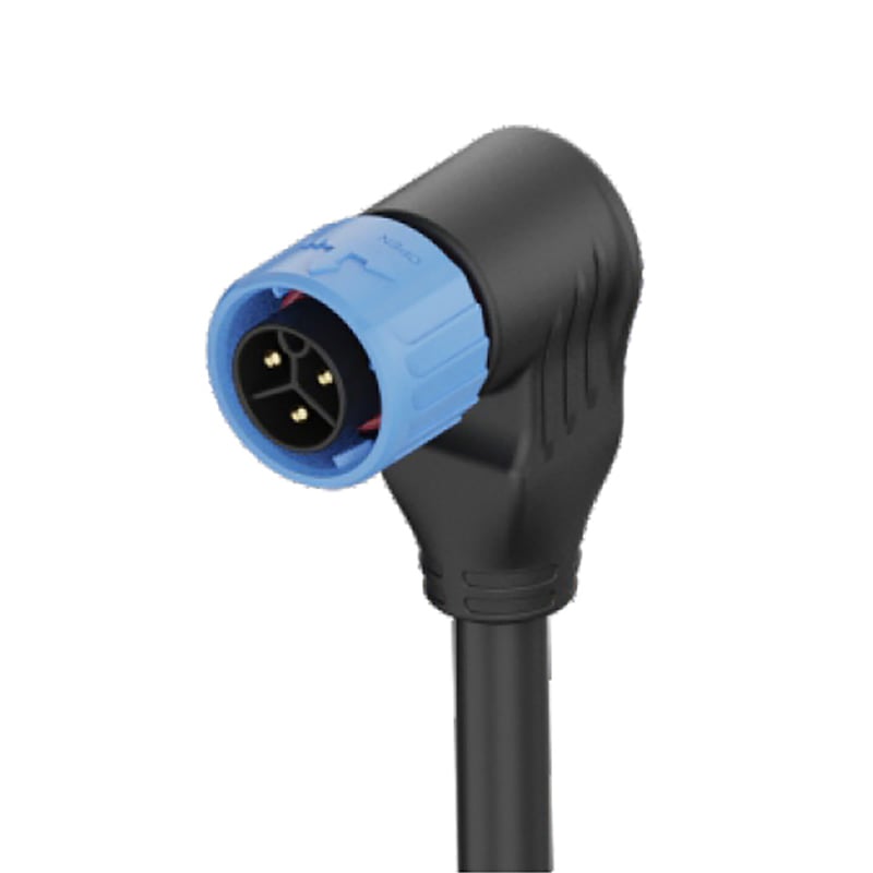 Waterproof Connector Push Lock M20 Right Angle Plug with Customized Cable