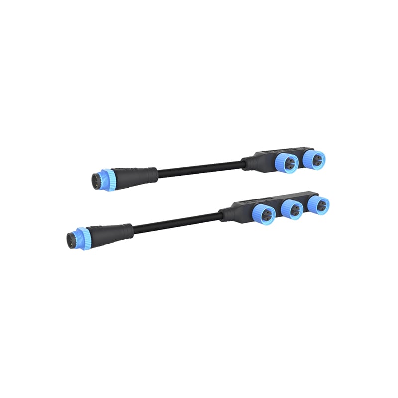 250Voltages M15 F Type Waterproof Connectors Modular Cable With Male Plug for Outdoor Lightings
