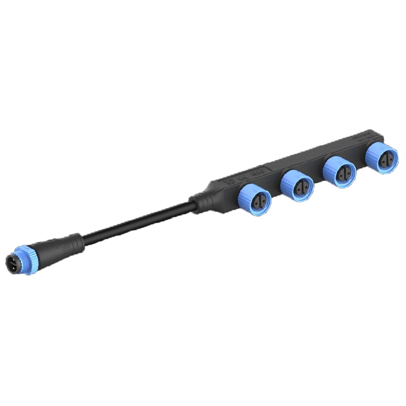 Waterproof Connector M15 F Modular Cable With Male Plug Series Connection 1 to 4 Socket