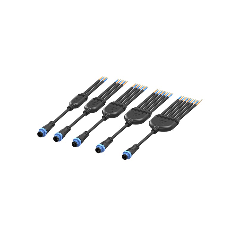 2Pin Y Type Waterproof Connectors with Customized Specification Cable