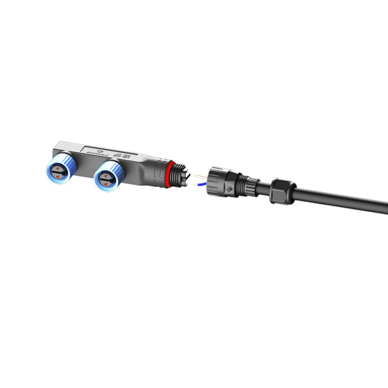 M15 F Type Modular Cable With Lock Screw Wiring Parallel Connection 1 to 2 Splittle Cables