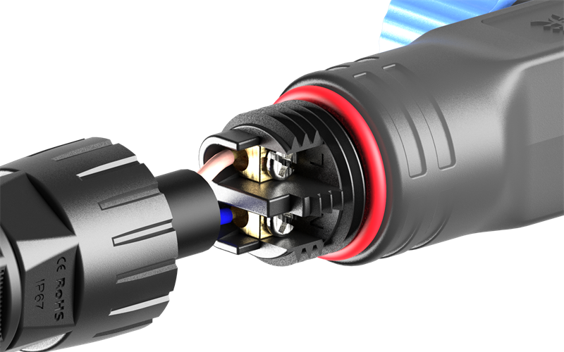 M15 F Type Waterproof Connectors for Modular Cable With Lock Screw Wiring Socket