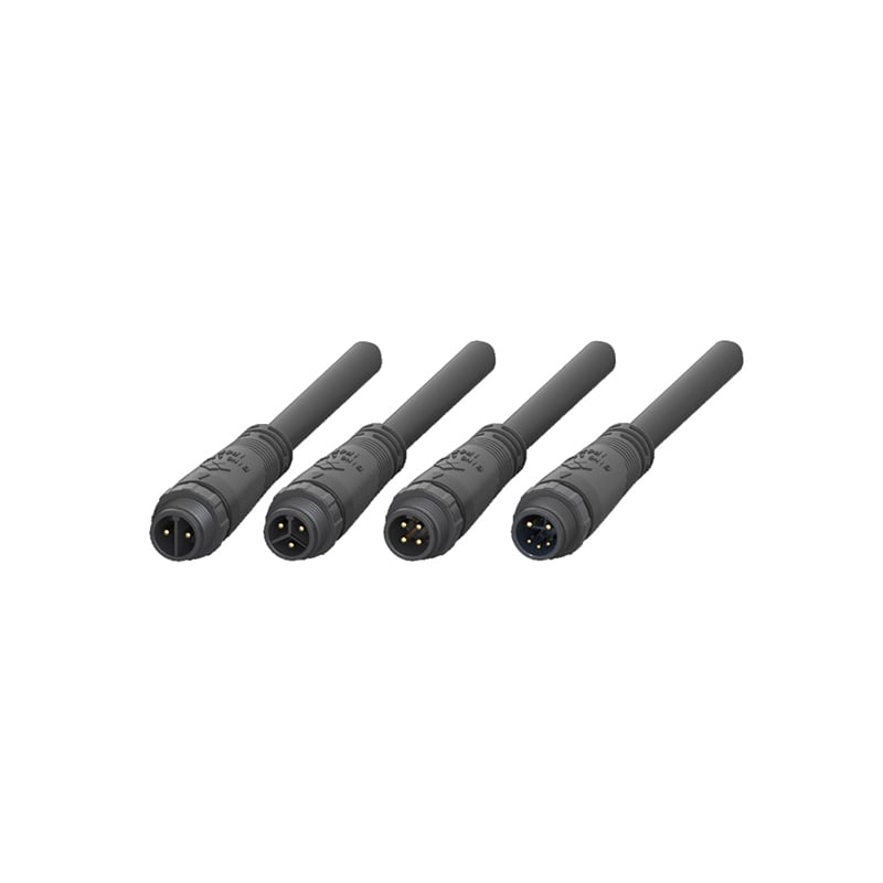 M12 Male to Female Plastic Type 2pin 3pin 4pin 2+3pin 6pin Waterproof Connectors
