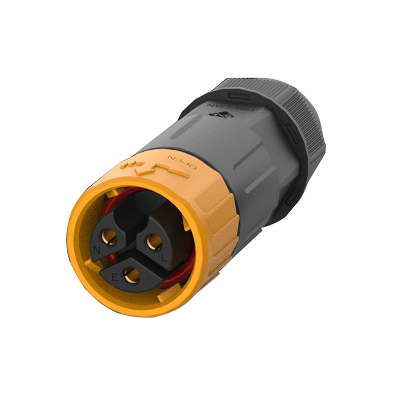 Push Lock M25 Reverse Direction 3Pin Connector Molding with Custimzed Cable