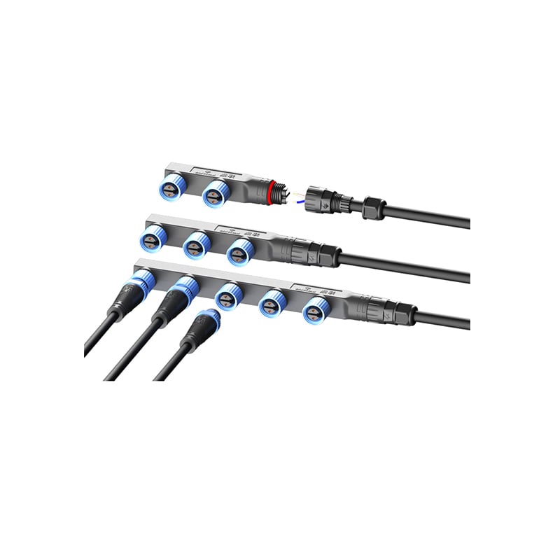 M15 F Type Waterproof Connectors for Modular Cable With Lock Screw Wiring Socket