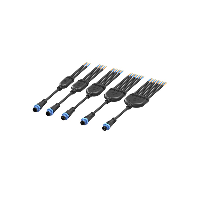 Y Type Waterproof Connectors 1 to 2 3 4 5 6 Customized Specification Cable