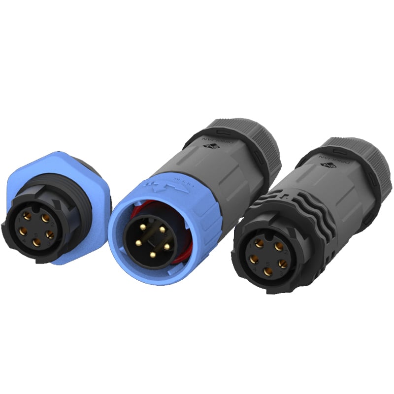 M25 Push Lock Soldering 5Pin Waterproof Connector for LED Lightings