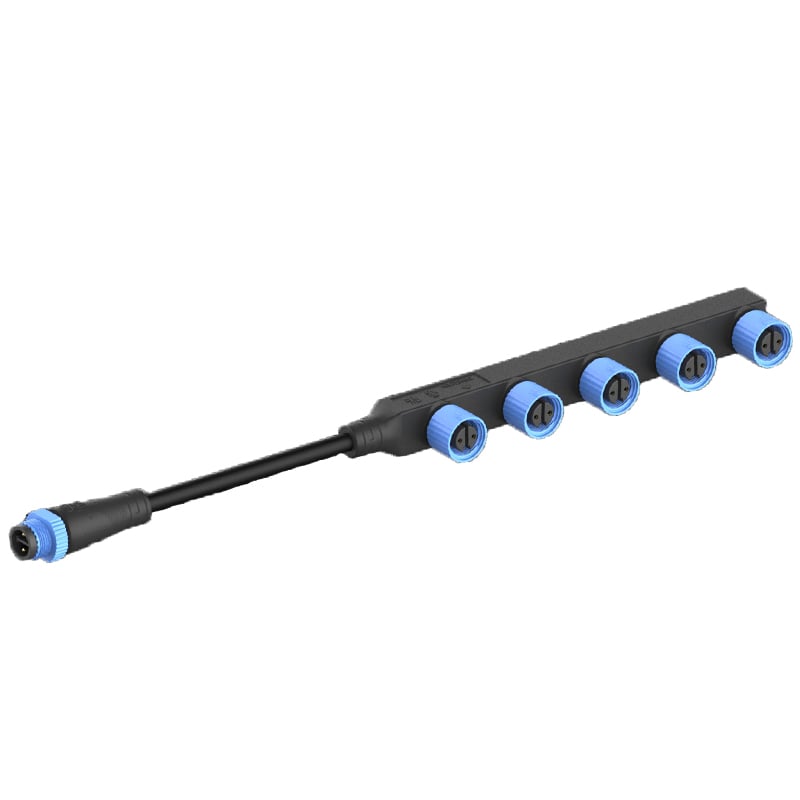 Waterproof M15 F Type Connector Modular Cable With Male Plug Series Connection 1 to 5 Socket