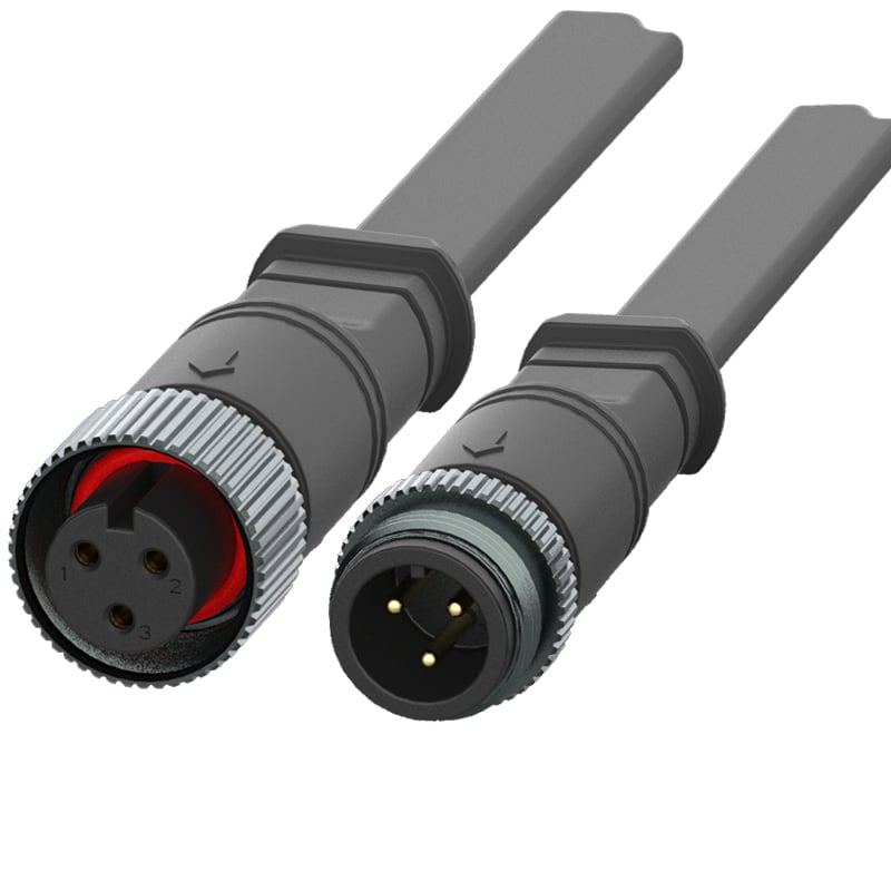 250Voltages PA66 M16 Male to Female Metal Type 3Pin Waterproof Connectors