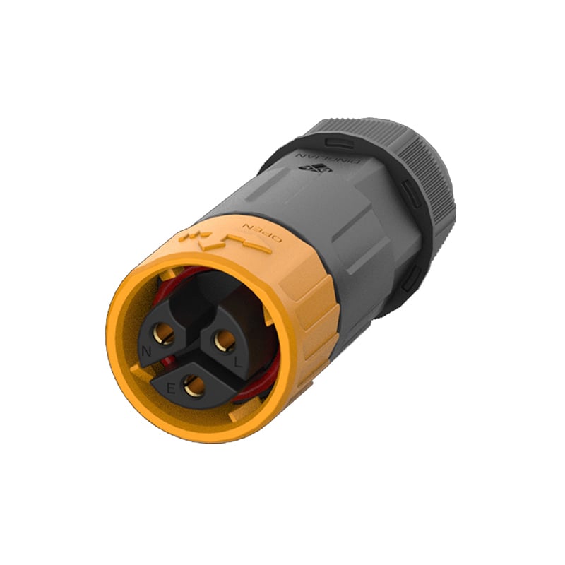M20 Reverse Direction Push Lock Waterproof Connectors 3Pin Screw Pin Plug for Grow Lights