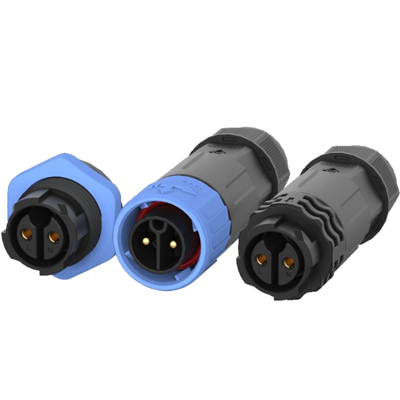 Push Lock M25 Positive Direction 2Pin Connector Screw Waterproof Plug
