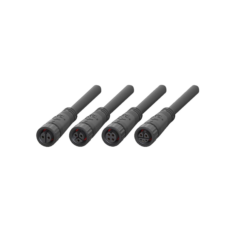 M12 Male to Female Plastic Type 2pin 3pin 4pin 2+3pin 6pin Waterproof Connectors