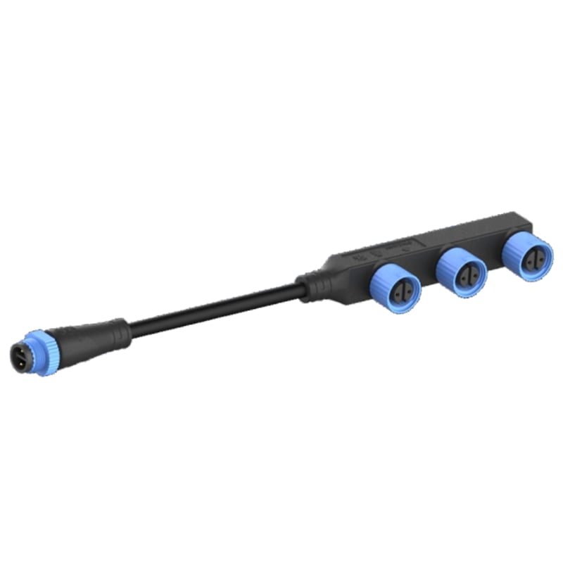 M15 F Type Waterproof Connectors for Modular Lights With Male Plug Series Connection 1 to 3 Socket
