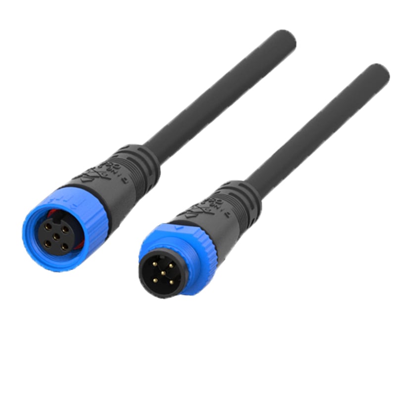 M15 Male to Female Socket PVC Type 5pin Waterproof Connectors