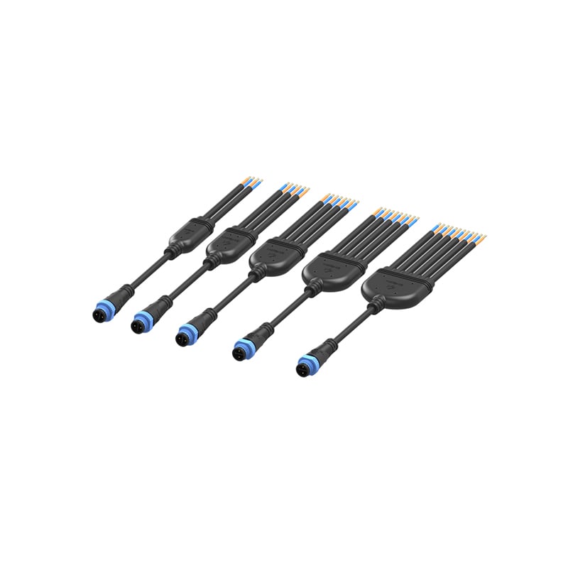 Y Type Waterproof Connectors One Mainline to 3 Secondary Lines