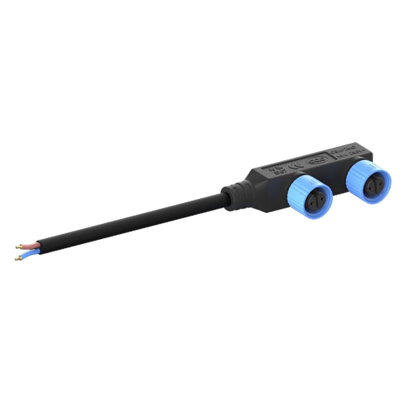 M15 F Type Connector Molding with Customized Tin The End Of The Module Wire Series Connection 1 to 2 Socket