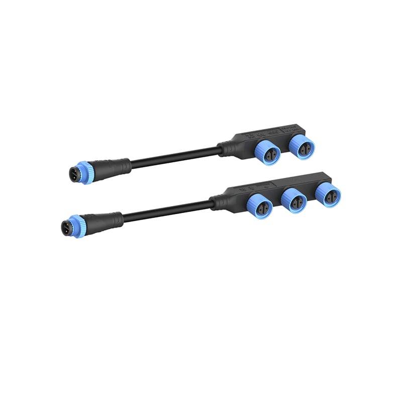 250Voltages M15 F Type Waterproof Connectors Modular Cable With Male Plug for Outdoor Lightings