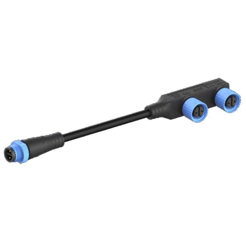 M15 F Type Connectors Modular Cable With Male Plug Series Connection 1 to 2 Waterproof Socket