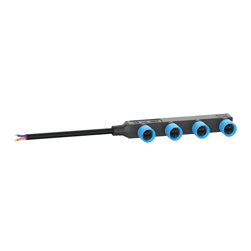 M15 F Type Waterproof Connectors with Tin The End Of The Module Wire Parallel Connection 1 to 4 Socket