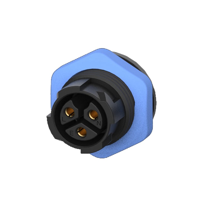 M20 Positive Direction Push Lock IP67 3Pin Waterproof Connectors Male to Female Plug