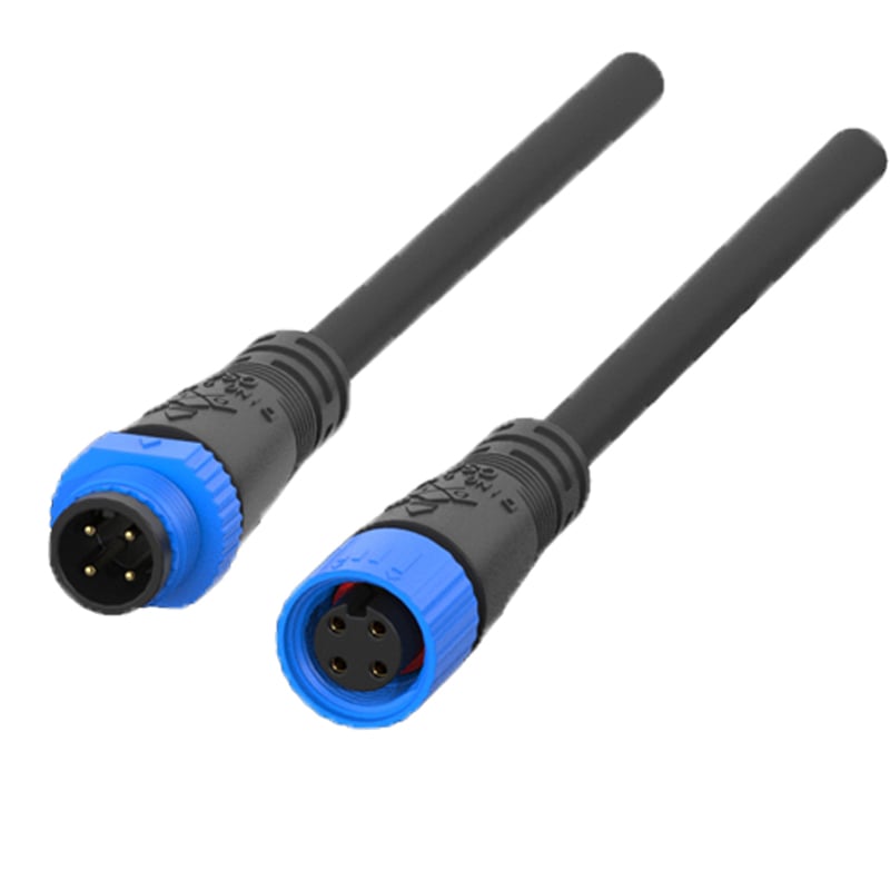 M15 Male and Female Plastic Type 4pin Waterproof Connectors for Outdoor Lightings